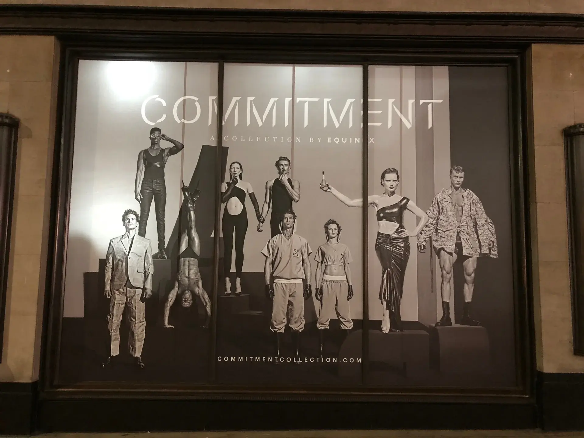 Close frontal view of the Commitment collection campaign window graphic