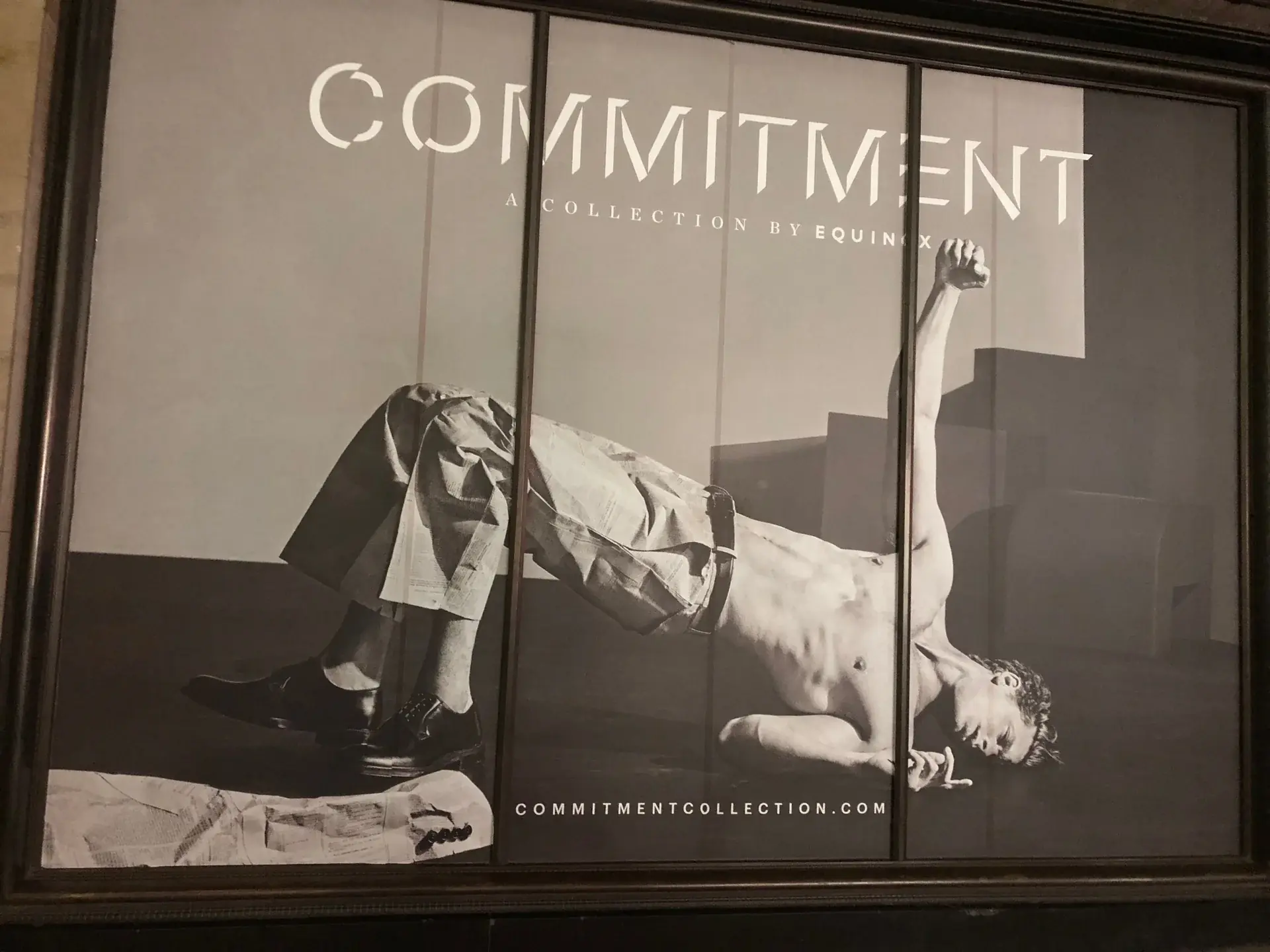 Equinox full-window graphic featuring a reclining model