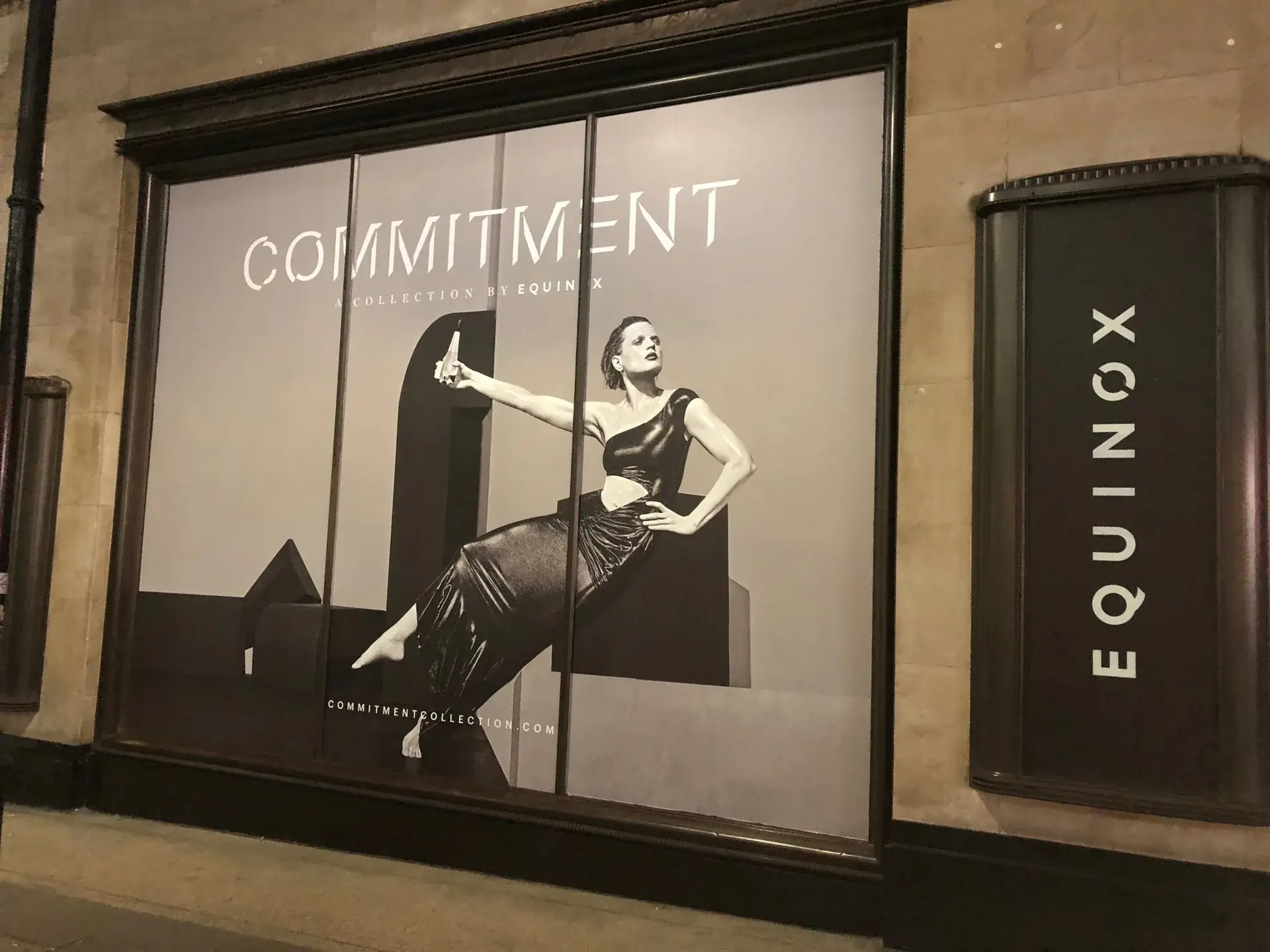 Equinox Kensington printed campaign vinyl fitted across the glazing