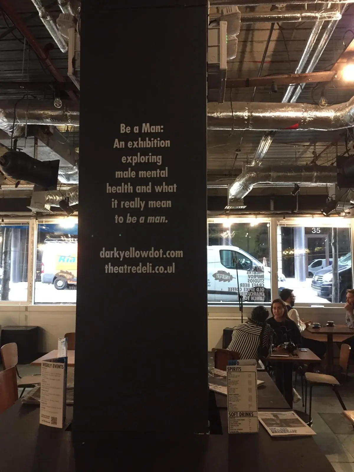 Drygate bar wall vinyl lettering installed beside a tank beer system, gallery image 9