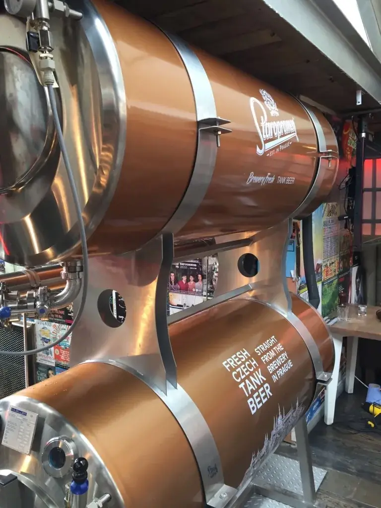 Stacked Staropramen copper tanks with vinyl branding at Indigo Yard, gallery image 28