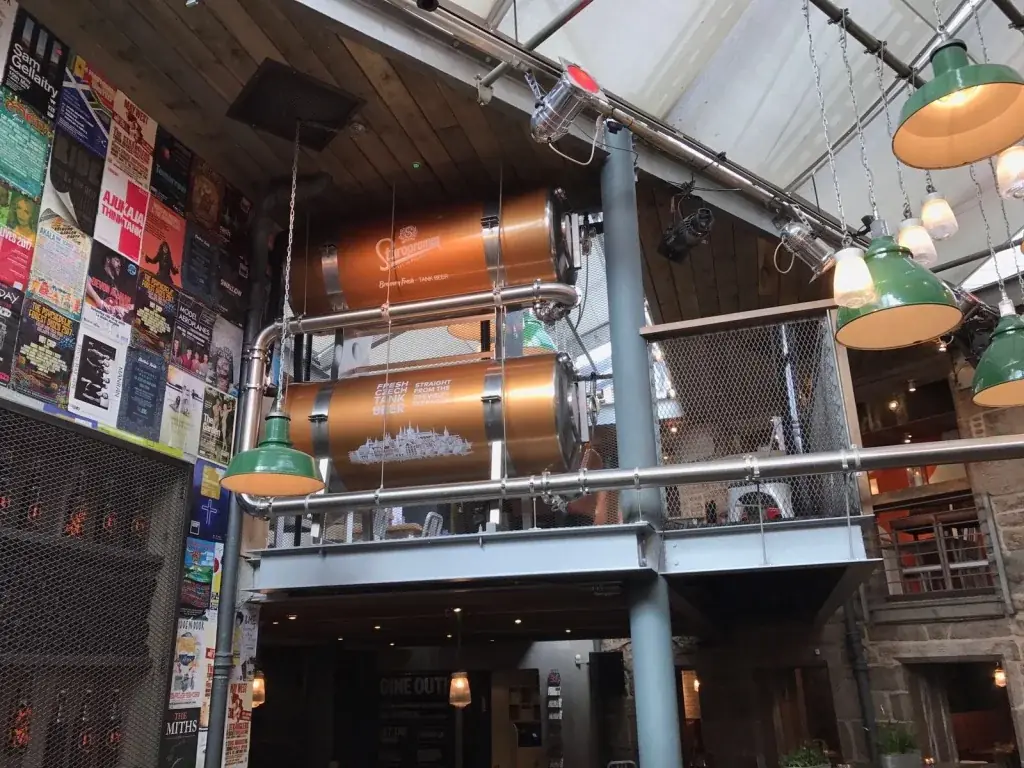 Wide view of the Staropramen tank beer installation at Indigo Yard, gallery image 29