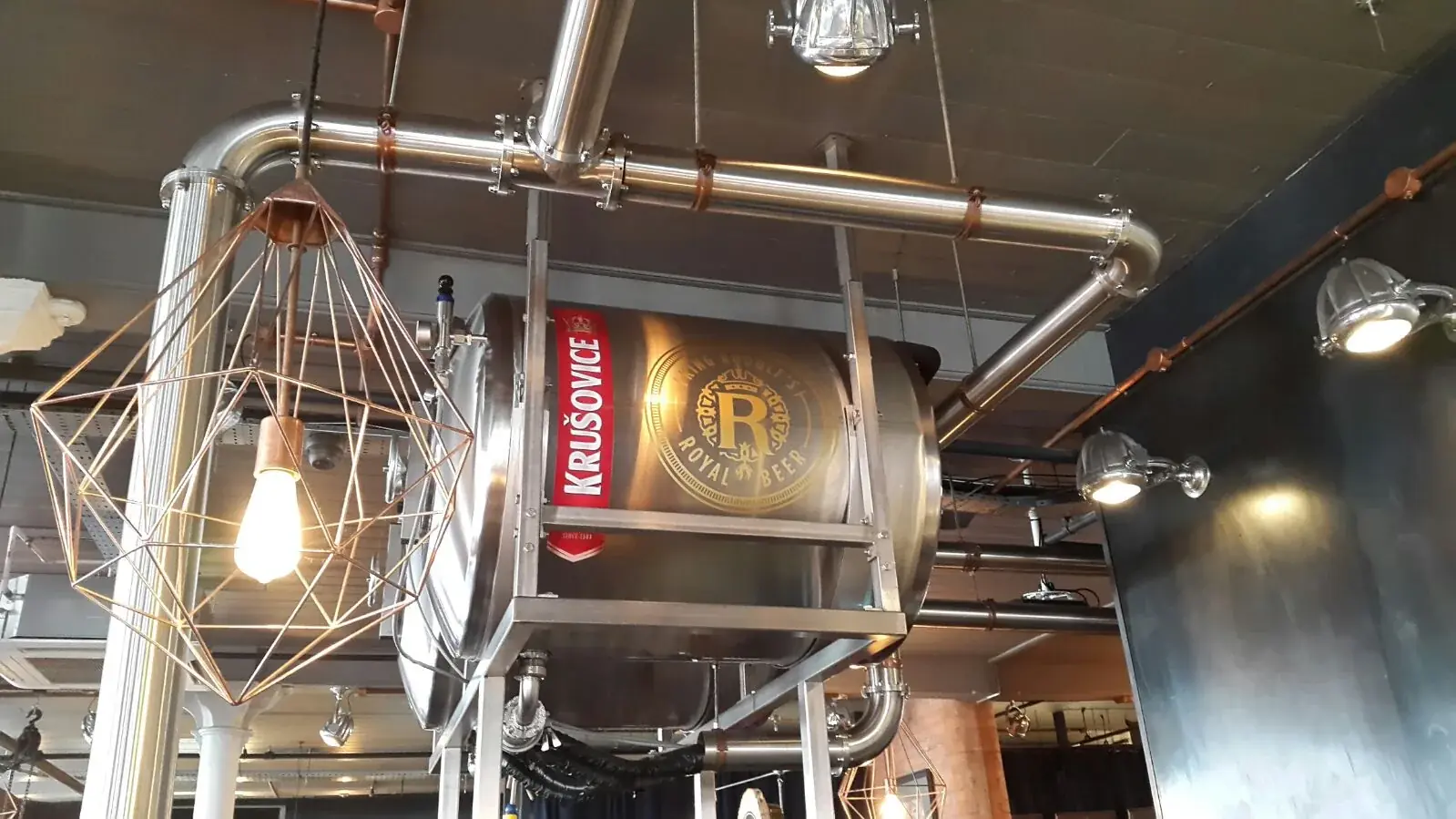 Front view of Krušovice branding fitted to a tank beer vessel, gallery image 33