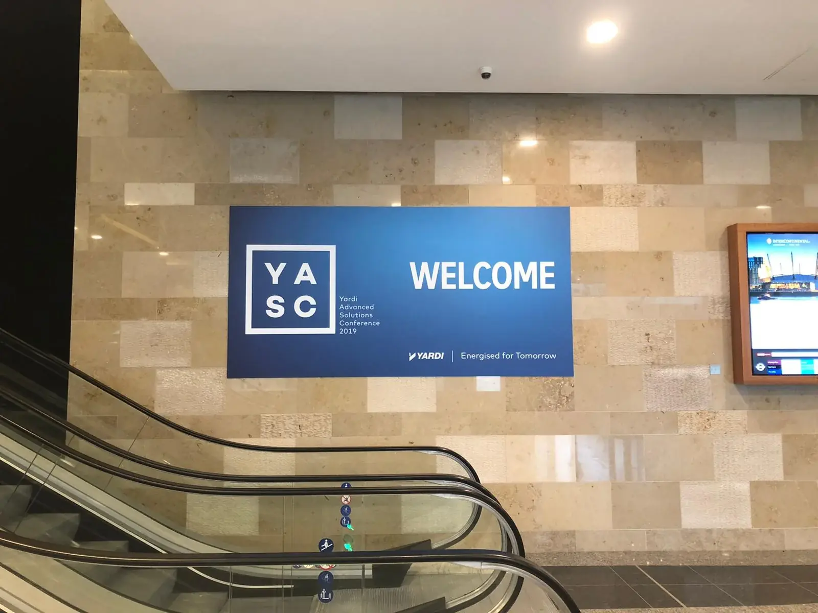 Completed YASC welcome graphics at the conference venue entrance
