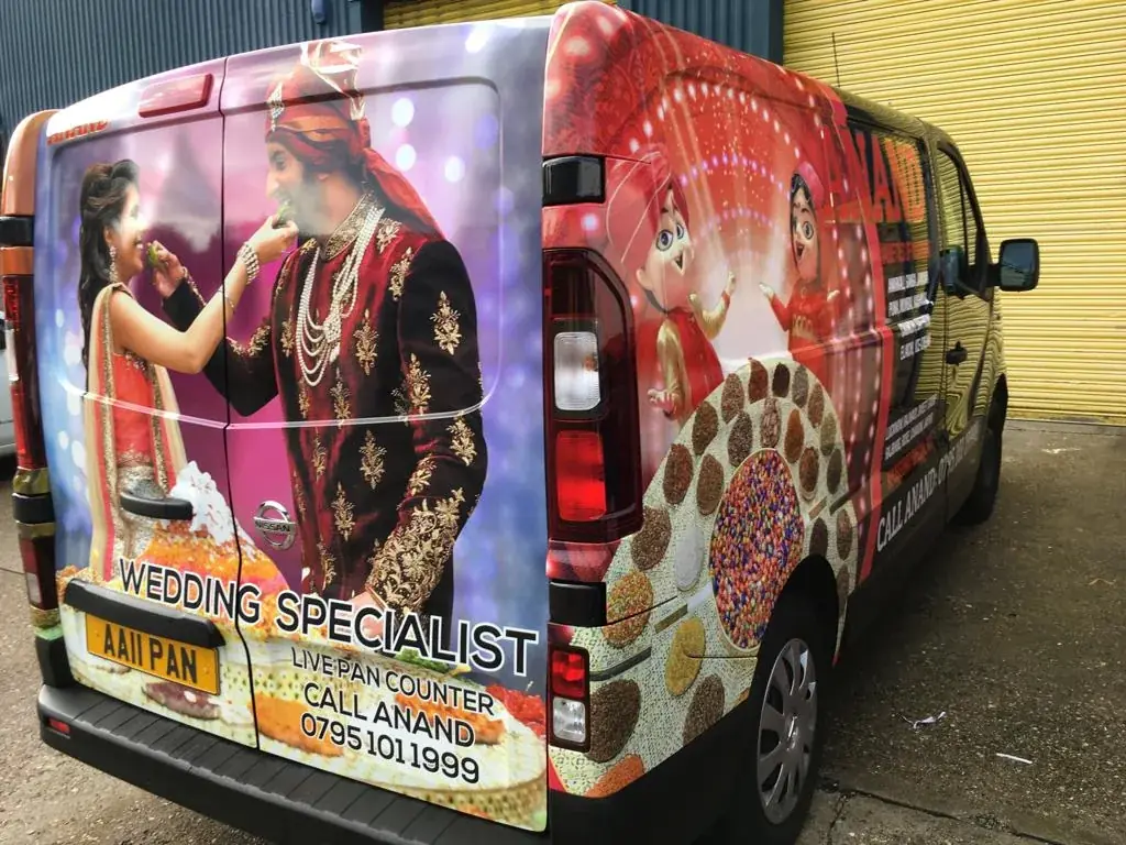 Maharajah wedding specialist promotional van graphics — Van Graphics example for Tower Hamlets